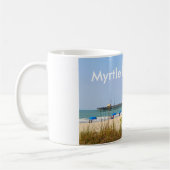 Myrtle Beach, Sc-Tassen-Strand-Szenen-Pier Kaffeetasse (Links)