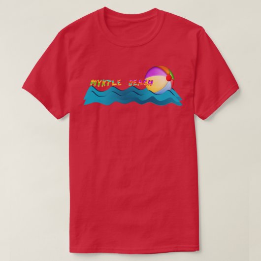 Myrtle Beach SC Waves mit Beach Ball T-Shirt (Design vorne)
