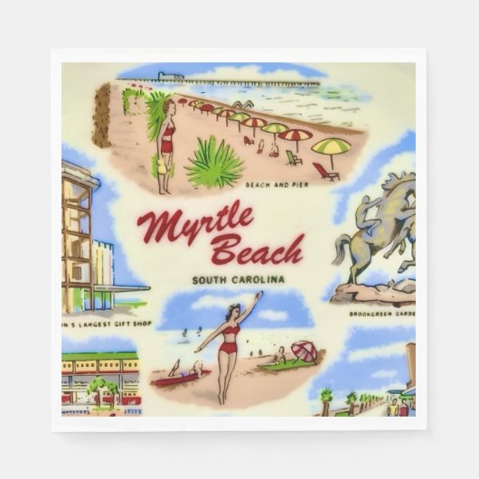 Myrtle Beach Sehenswürdigkeiten  Serviette (Vorderseite)