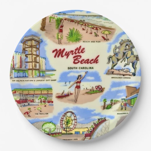Myrtle Beach-Seiten Pappteller (Vorderseite)