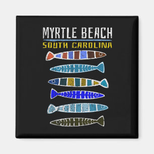 Myrtle Beach Shirt Niedlich Fischfang Süd Carolin Magnet