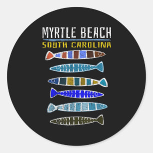 Myrtle Beach Shirt Niedlich Fischfang Süd Carolin Runder Aufkleber