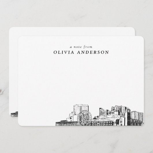 Myrtle Beach Sketch Personalisierte Mitteilungskar Mitteilungskarte (Vorne/Hinten)