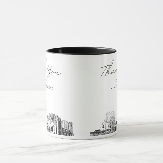 Myrtle Beach Sketch Simple Custom Wedding Tasse (Zentrum)