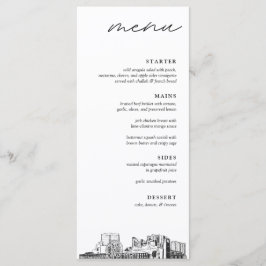 Myrtle Beach Skyline Hochzeitmenü Menükarte