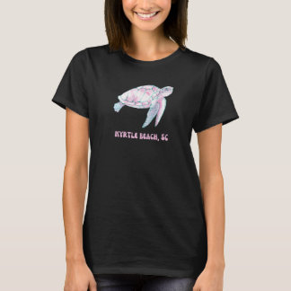 Myrtle Beach South Carolina Pink and Blue Sea Turt T-Shirt