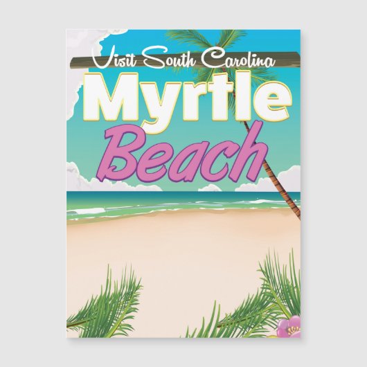 Myrtle Beach South Carolina Reiseplakat Jigsaw P Magnetkarte (Vorderseite)