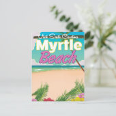 Myrtle Beach South Carolina Reiseplakat Postkarte (Stehend Vorderseite)