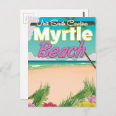Myrtle Beach South Carolina Reiseplakat Postkarte (Vorne/Hinten)