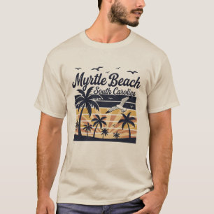 Myrtle Beach South Carolina Retro-Sonnenuntergang T-Shirt