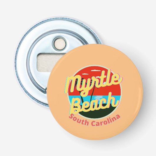 Myrtle Beach South Carolina Retro Sunset Flaschenöffner (Vorderseite)