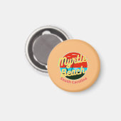 Myrtle Beach South Carolina Retro Sunset Magnet (Vorderseite/Rückseite)
