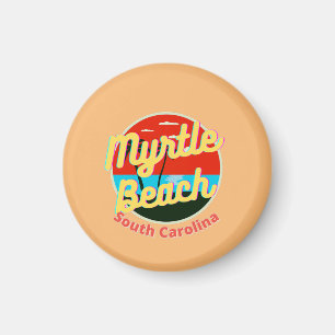 Myrtle Beach South Carolina Retro Sunset Magnet