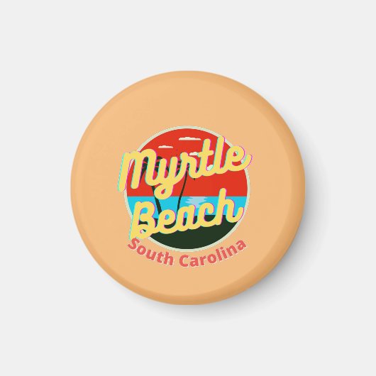 Myrtle Beach South Carolina Retro Sunset Magnet (Vorne)
