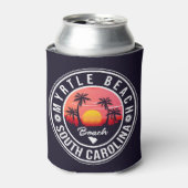 Myrtle Beach South Carolina Retro Sunset Souvenir Dosenkühler (Kanne Vorderseite)