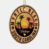 Myrtle Beach South Carolina Retro Sunset Souvenir Keramik Ornament (Rechts)
