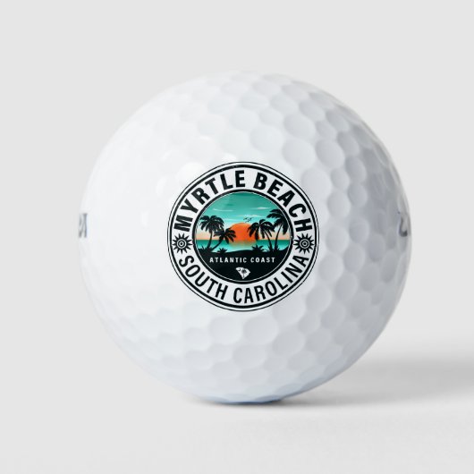Myrtle Beach South Carolina Retro Sunset Souvenirs Golfball (Vorderseite)