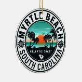 Myrtle Beach South Carolina Retro Sunset Souvenirs Keramik Ornament (Rechts)