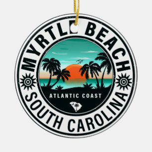 Myrtle Beach South Carolina Retro Sunset Souvenirs Keramik Ornament