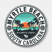 Myrtle Beach South Carolina Retro Sunset Souvenirs Magnet (Vorne)