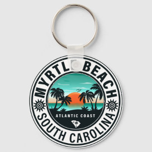 Myrtle Beach South Carolina Retro Sunset Souvenirs Schlüsselanhänger