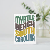 Myrtle Beach South Carolina Retro Wave Postkarte (Stehend Vorderseite)