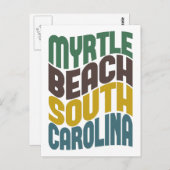 Myrtle Beach South Carolina Retro Wave Postkarte (Vorne/Hinten)