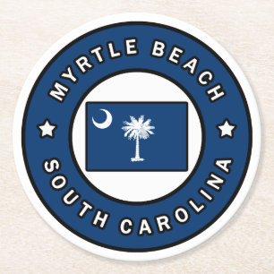 Myrtle Beach South Carolina Runder Pappuntersetzer