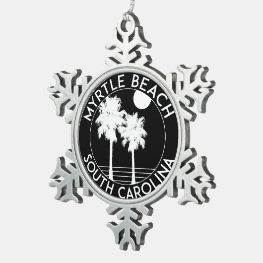 Myrtle Beach South Carolina Schneeflocken Zinn-Ornament (Rechts)