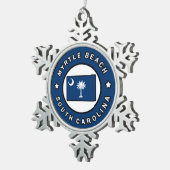 Myrtle Beach South Carolina Schneeflocken Zinn-Ornament (Rechts)