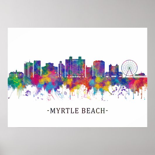 Myrtle Beach South Carolina Skyline Poster (Vorne)