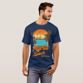 Myrtle Beach South Carolina Sommerferienpalme T-Shirt (Vorne ganz)