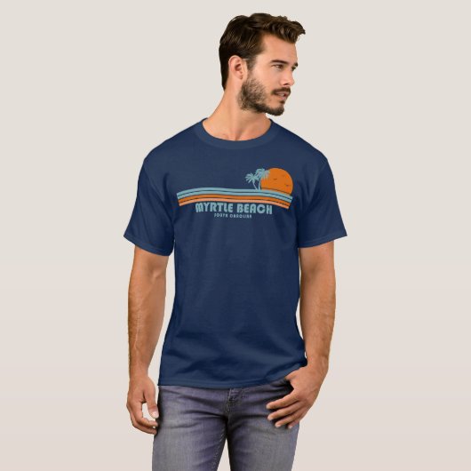 Myrtle Beach South Carolina Sun Palm Trees T-Shirt (Vorne ganz)