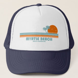 Myrtle Beach South Carolina Sun Palm Trees Truckerkappe