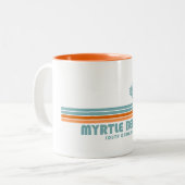 Myrtle Beach South Carolina Sun Palm Trees Zweifarbige Tasse (Vorderseite Links)