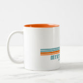 Myrtle Beach South Carolina Sun Palm Trees Zweifarbige Tasse (Links)