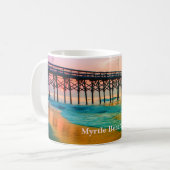 Myrtle Beach, South Carolina Sunset am Pier Kaffeetasse (Vorderseite Links)