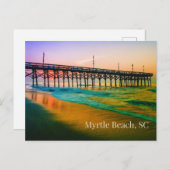 Myrtle Beach, South Carolina Sunset am Pier Postkarte (Vorne/Hinten)