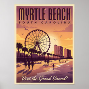 Myrtle Beach South Carolina Vintage Reise Poster