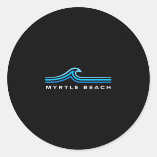 Myrtle Beach South Carolina Wellen Herren Damen Ju Runder Aufkleber