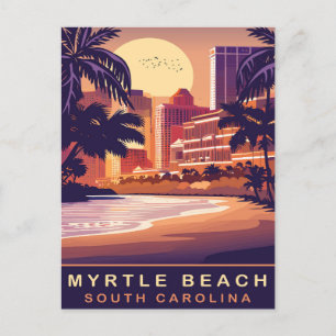 Myrtle Beach, Sunset, South Carolina, Reisen Postkarte