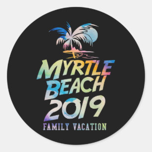 Myrtle Beach Urlaub South Carolina Für Männer Frau Runder Aufkleber