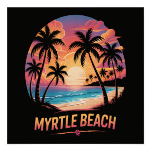 Myrtle Beach Urlaub Surfer Poster