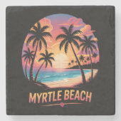 Myrtle Beach Urlaub Surfer  Steinuntersetzer (Vorderseite)
