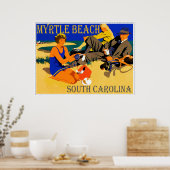 Myrtle Beach Vintag Beach Szene Poster (Küche)