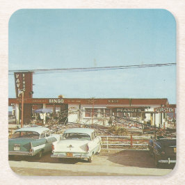 Myrtle Beach, Vintage Aussicht Rechteckiger Pappuntersetzer