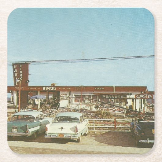 Myrtle Beach, Vintage Aussicht Rechteckiger Pappuntersetzer (Vorderseite)