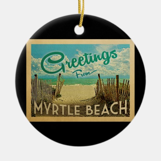 Myrtle Beach Vintage Travel Keramik Ornament (Vorne)