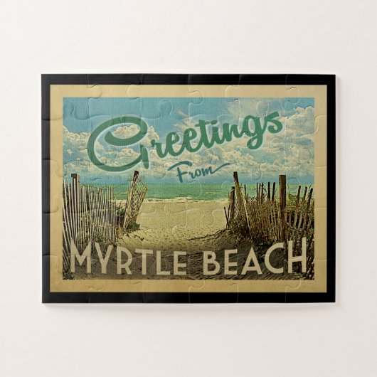 Myrtle Beach Vintage Travel Puzzle (Horizontal)
