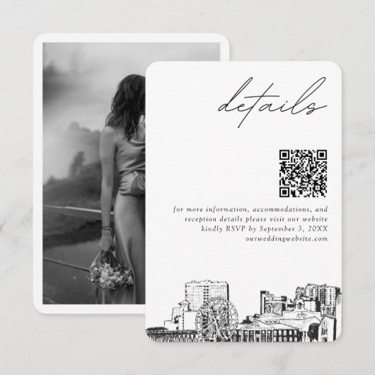 Myrtle Beach Wedding Details QR Code Small Begleitkarte (Vorne/Hinten)